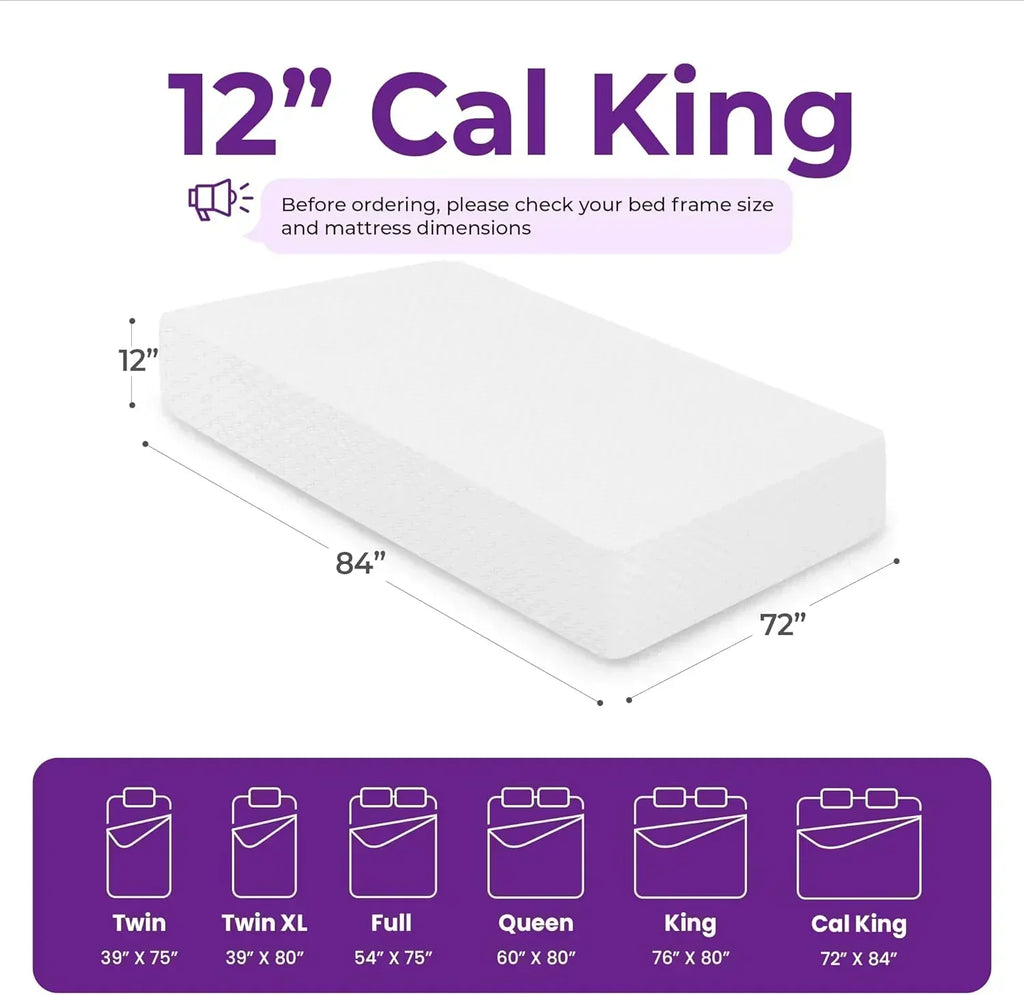 GAESTE 8-inch Fully Cooling Gel Memory Foam Mattress Mattress-in-a-Box