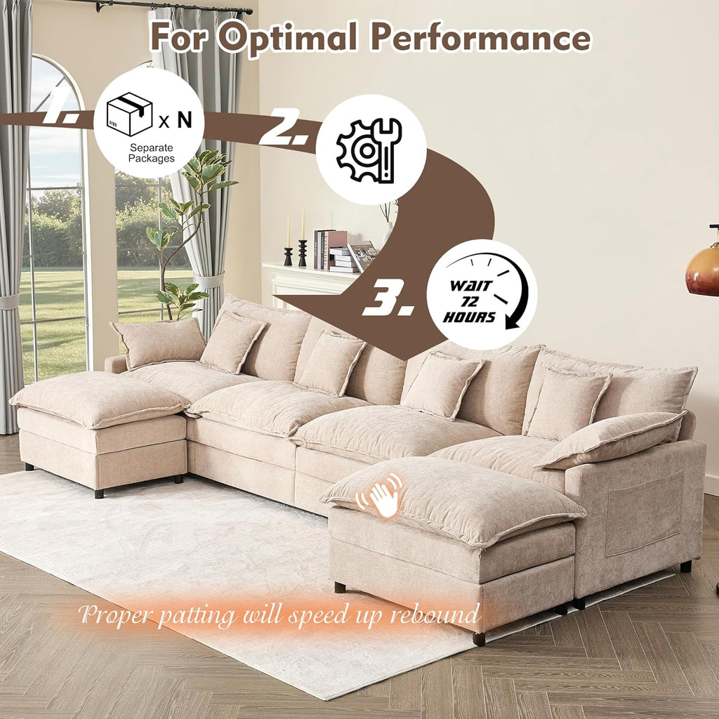 108 U-shaped sofa modular sofa Comfortable cloud sofa