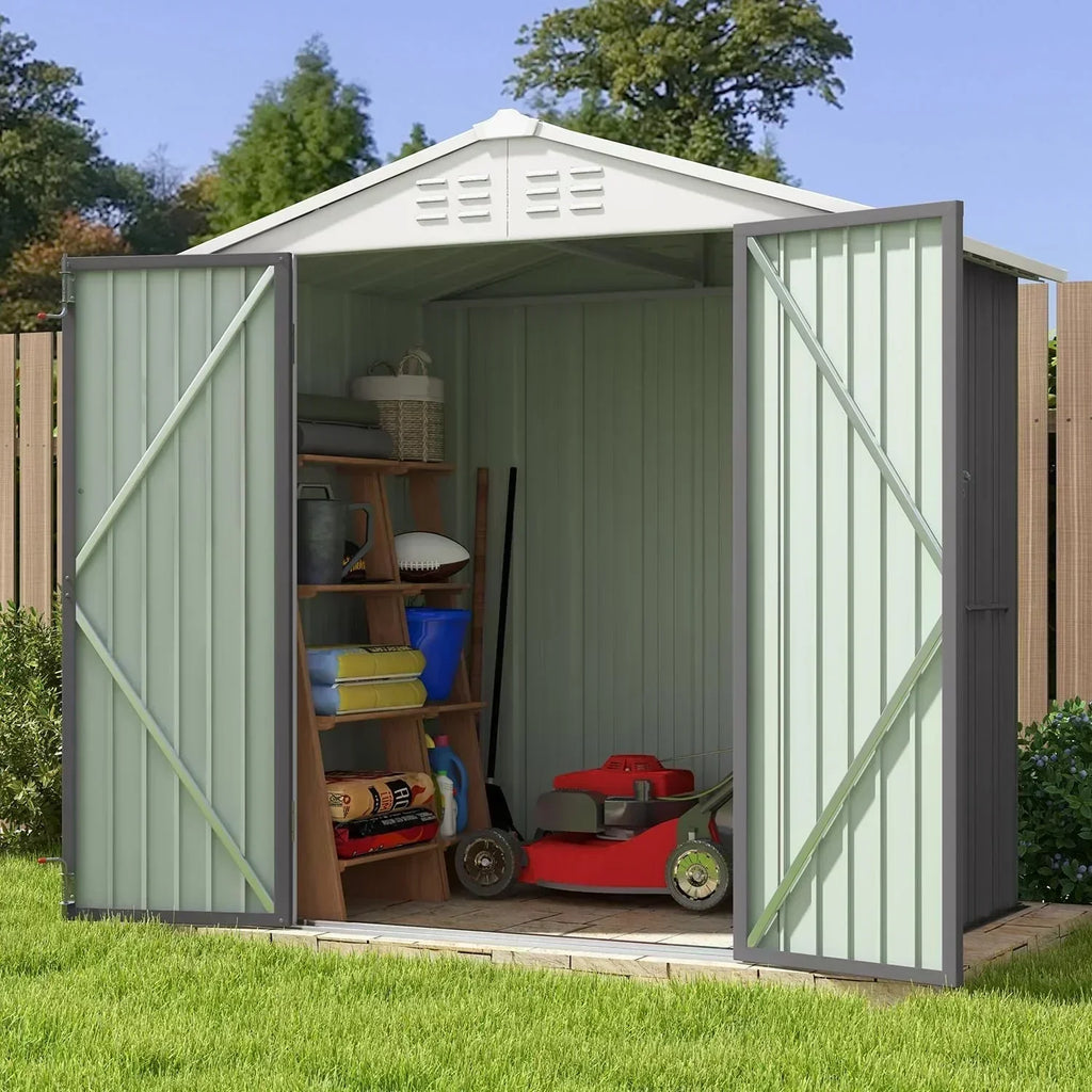 Patiowell 5x3 FT Outdoor Storage Shed Tool Shed with Sloping Roof and Lockable Door Metal Shed