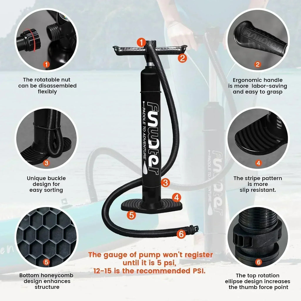 FunWater Inflatable Stand Up Paddle Board Premium SUP Paddle Accessories EVA Deck