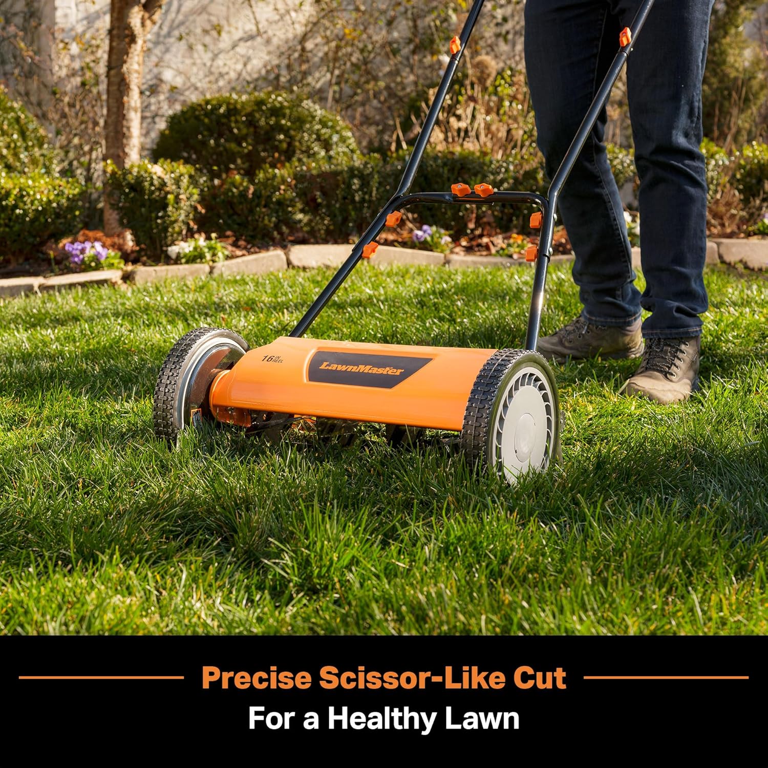LawnMaster LMRM1801 Push Reel Lawn Mower 18-Inch 5-Blade