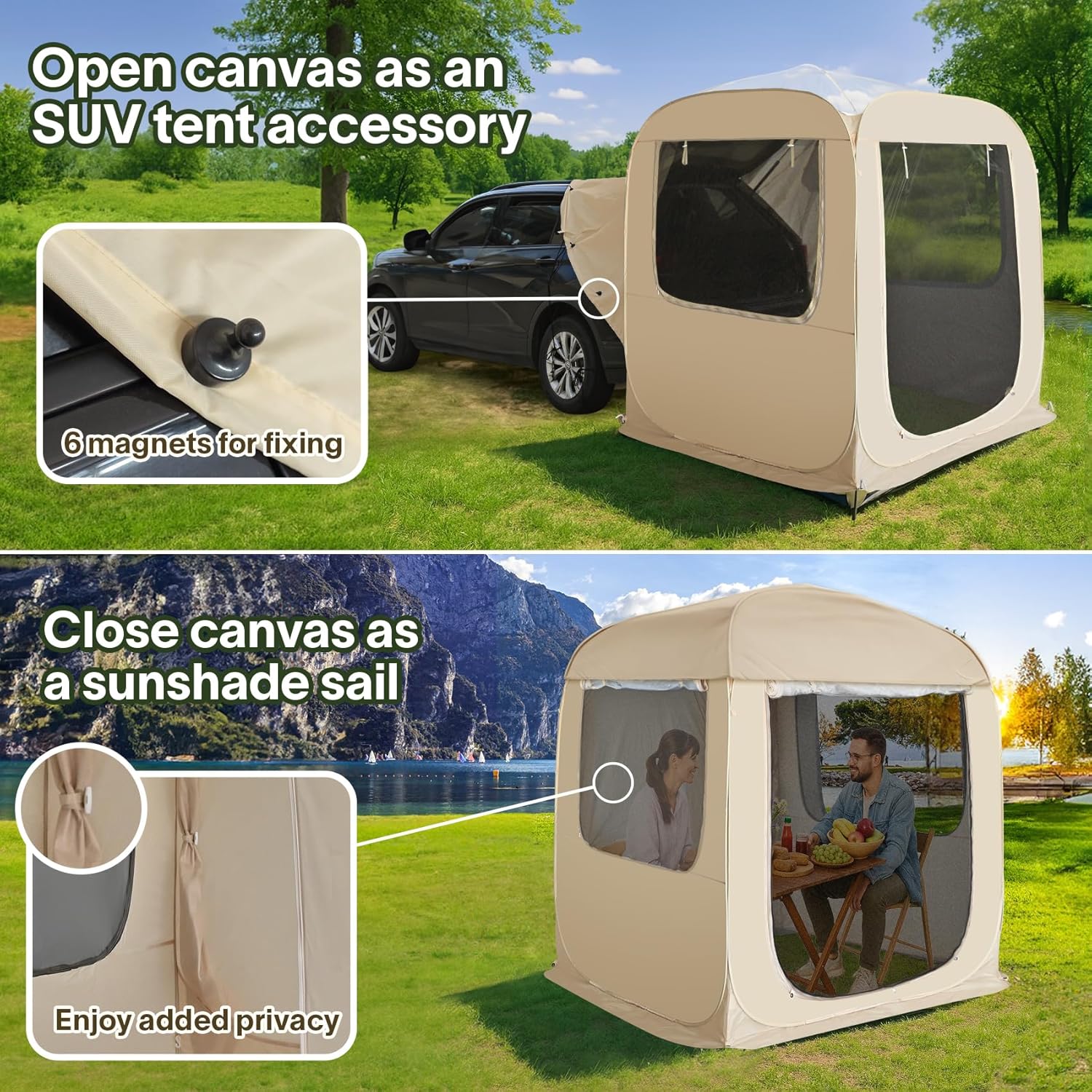Screen gazebo sleeps 6-10-15 people Igloo-style canopy tent mosquito net on the sides Perfect
