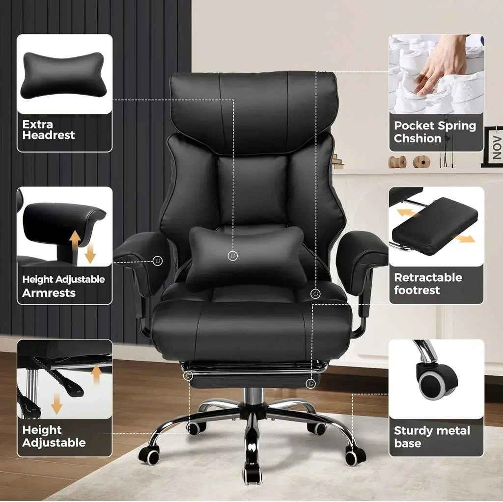 Large Tall Gaming Chair 400 lb Heavy Duty Office Chair