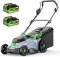 40V Cordless Lawn Mower, Electric Battery Powered 4.0Ah Walk Behind Lawnmower