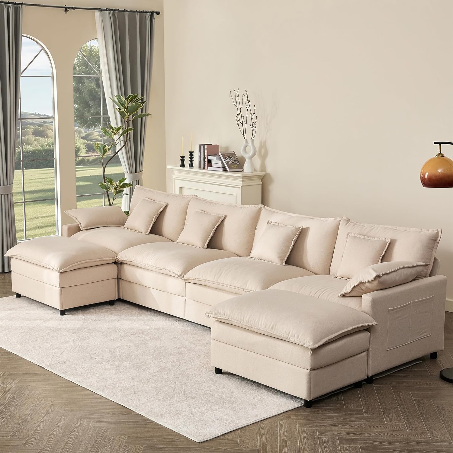 108 U-shaped sofa modular sofa three-seater comfortable cloud sofa