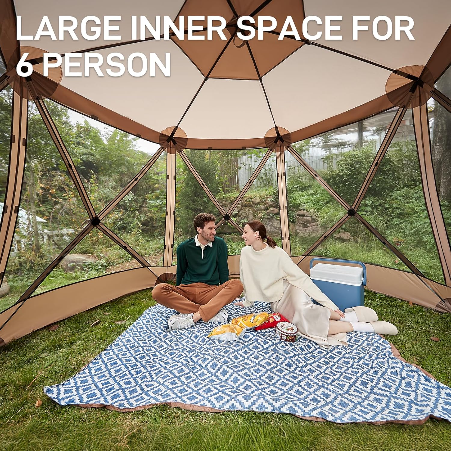 Pop up Screen House Tent for Camping 11.5 x 9.8 ft Instant Screened Gazebo Canopy