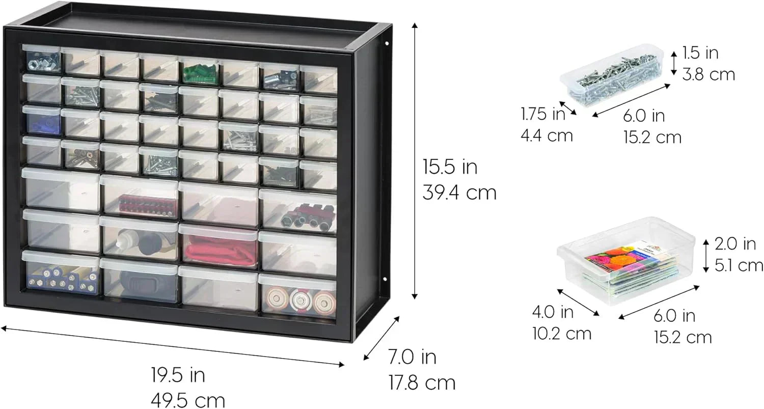 IRIS USA Screw Tool Organizer Small Parts Cabinet Chest Storage Drawers Organization Toolbox
