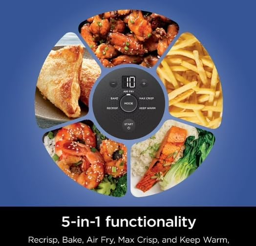 Ninja Crispi 5 in 1 Portable Glass Air Fryer Cooking System Small and large batch containers