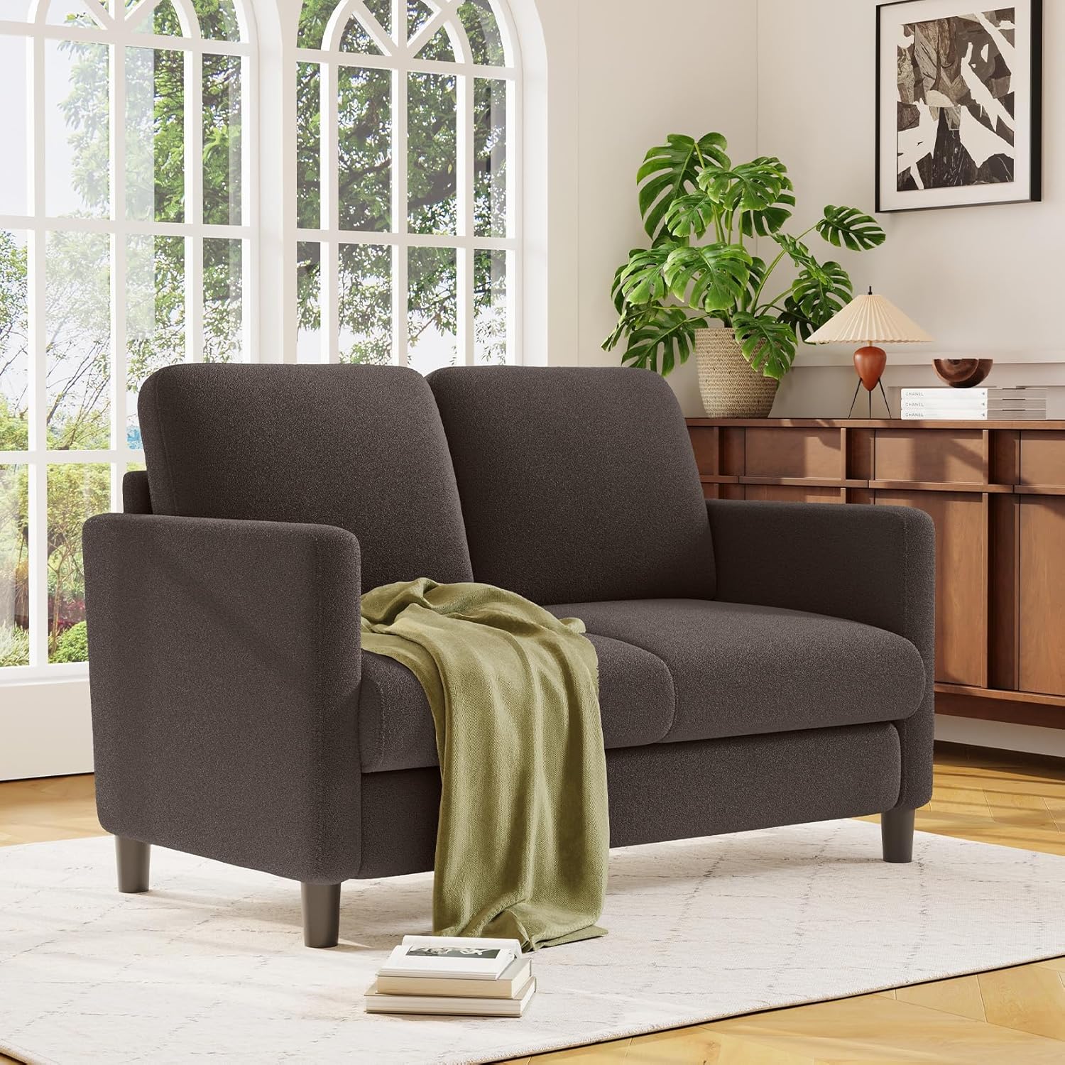 Loveseat Sofa 51 Love Seat Comfy Corduroy Small Loveseat Tool-Free Setup Couch