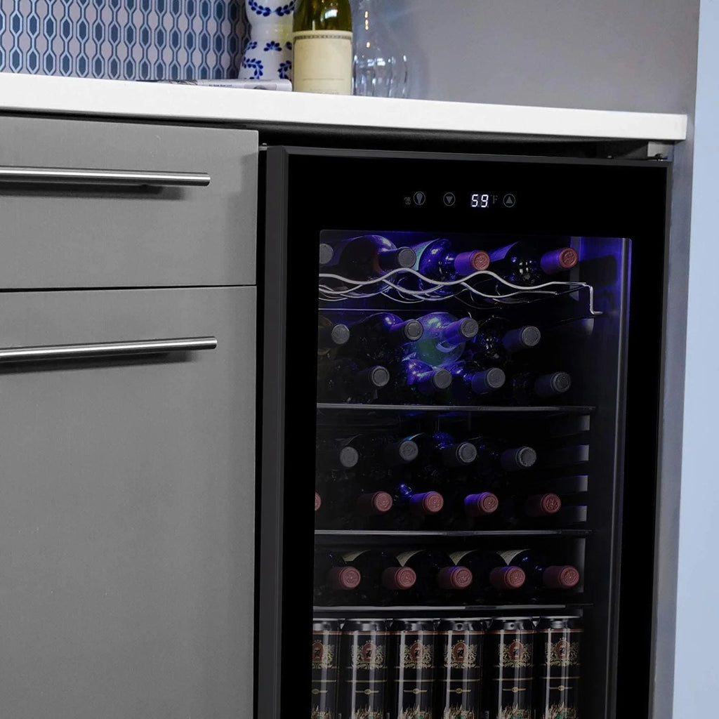 Antarctic Star 26 Bottle 130 Can Wine Cooler Cabinet Beverage Refrigerator Mini Wine Cellar