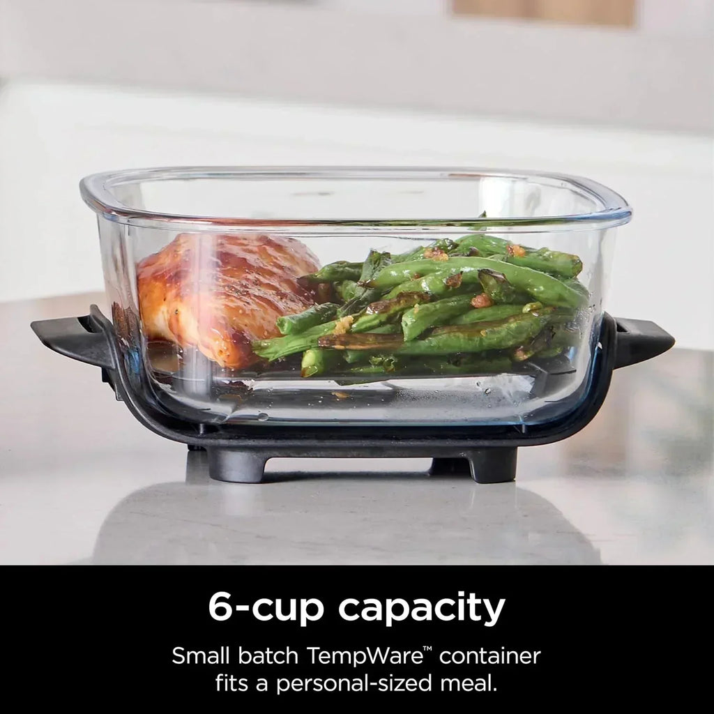 Ninja Crispi 4 in 1 Portable Glass Air Fryer Cooking System 4QT 6 Cup TempWare Glass Containers