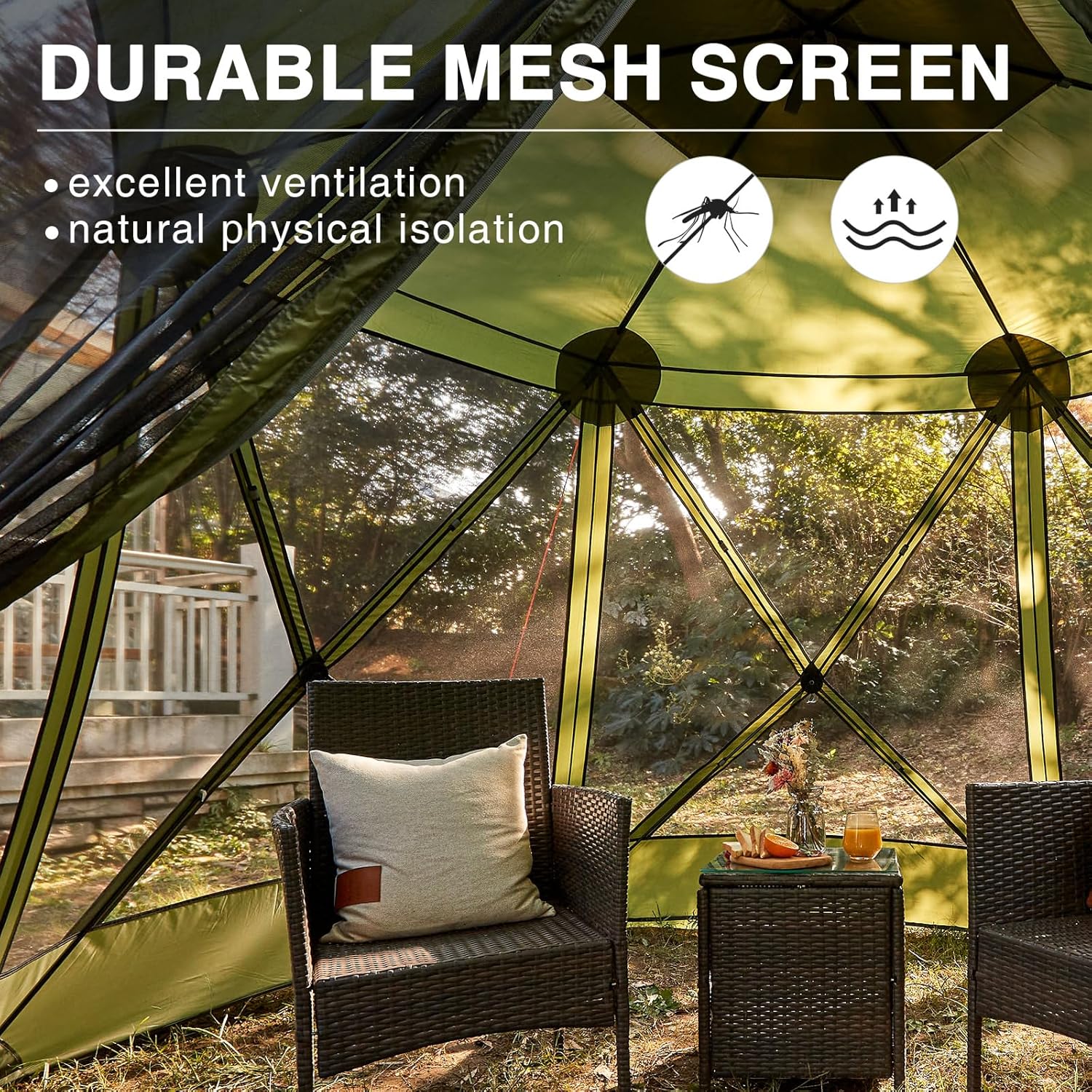 Pop up Screen House Tent for Camping 11.5 x 9.8 ft Instant Screened Gazebo Canopy
