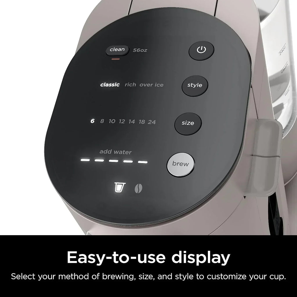 Ninja Pods Grounds Single-Serve Coffee Maker K-Cup Pod Compatible Brews Grounds Compact Design