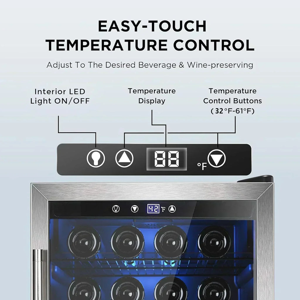 Mini Fridge 130 Can Beverage Refrigerator Cooler Drink Fridge Adjustable Temperature Control