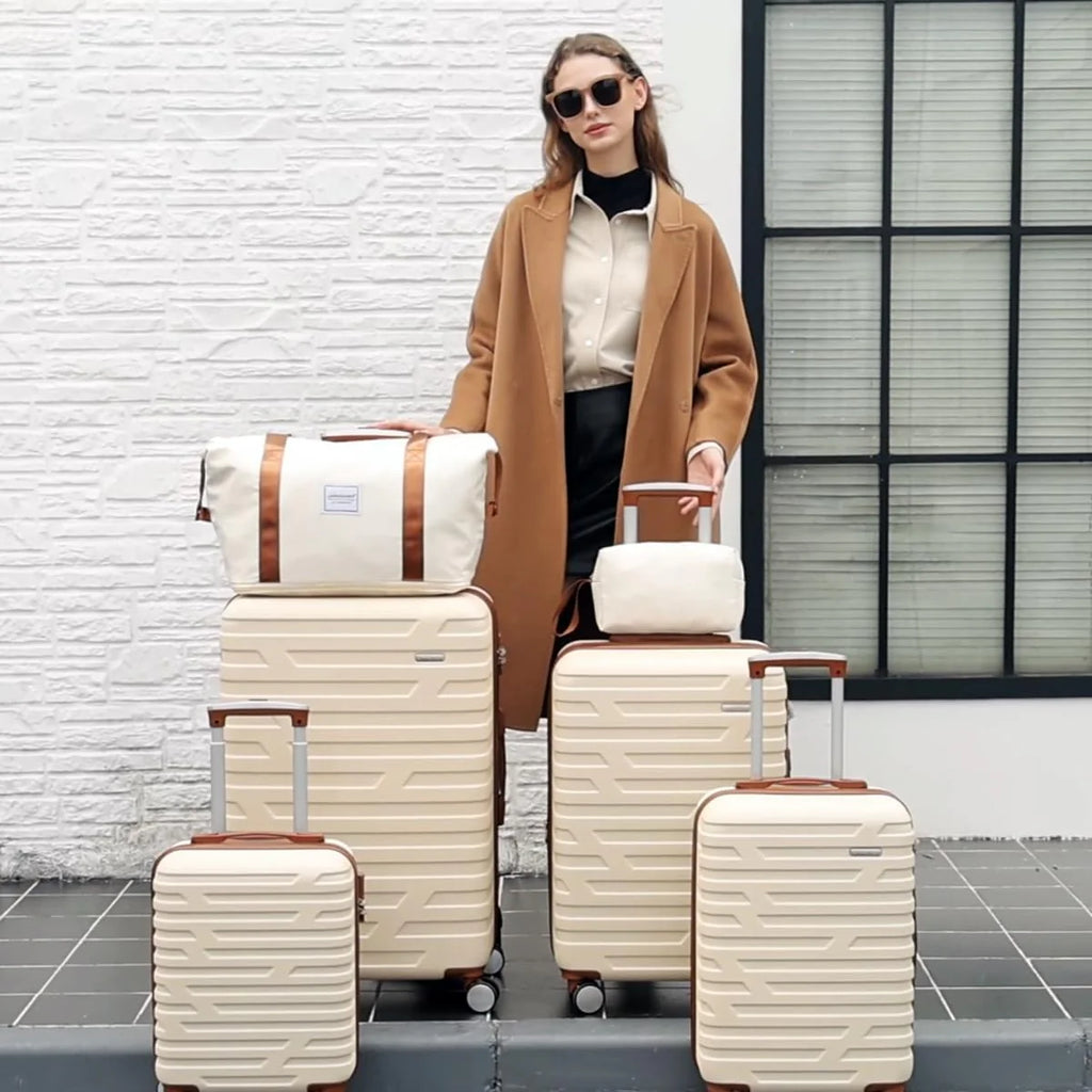 Luggage 6-piece hardshell expandable suitcase lightweight travel carry-on luggage set