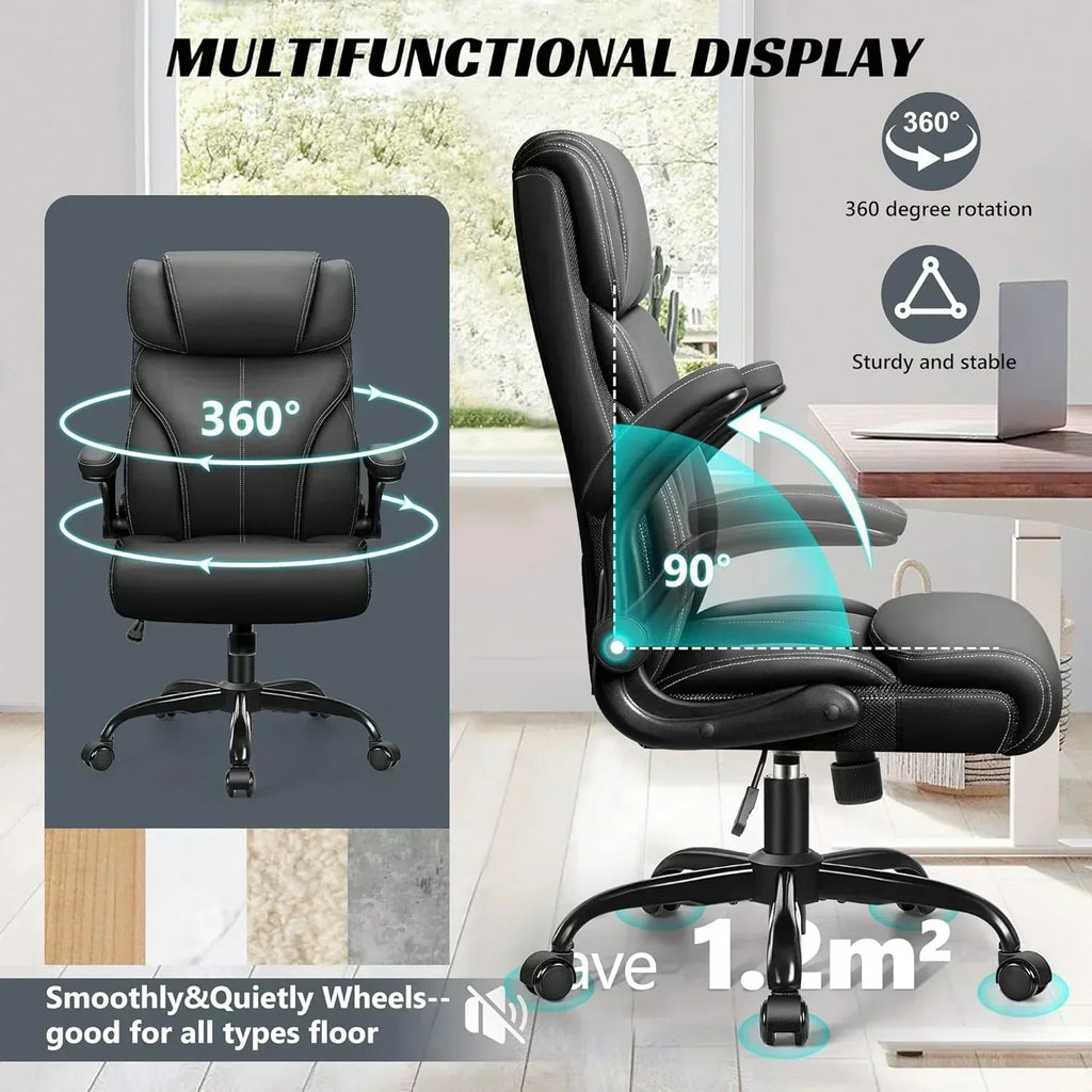 Office Chair Large High-Foot Computer Desk Chair Chair Lumbar Support Rotating Computer Chair