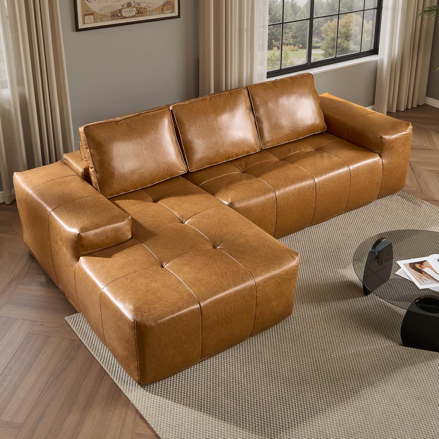 Ovios 104 Cloud Section Sofa L-shaped lounge chair, modern modular sofa