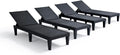 Nestl Patio Chairs Black Chaise Lounge Chair Outdoor 5-Position Adjustable Sun Tanning Chair