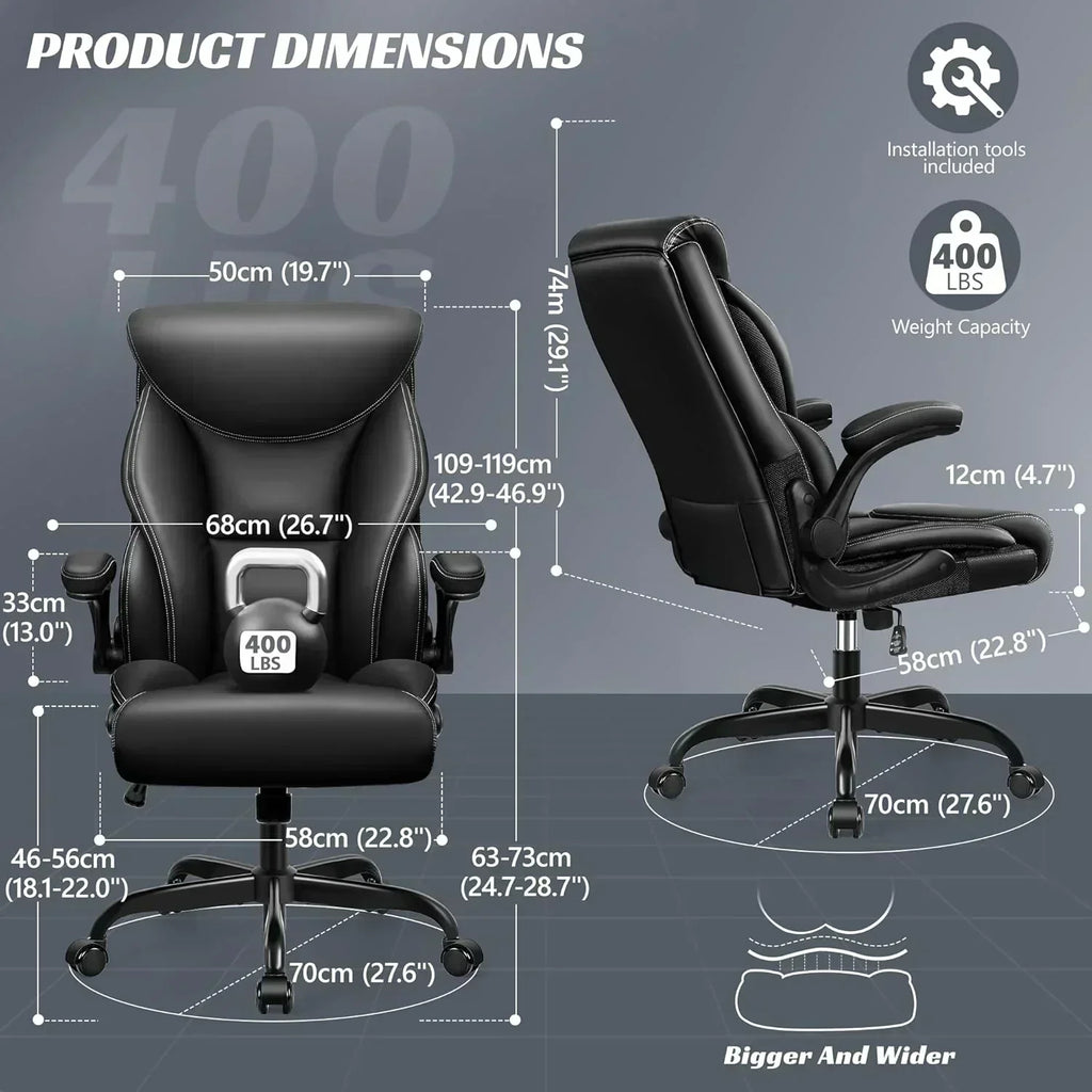 Office Chair Large High-Foot Computer Desk Chair Chair Lumbar Support Rotating Computer Chair