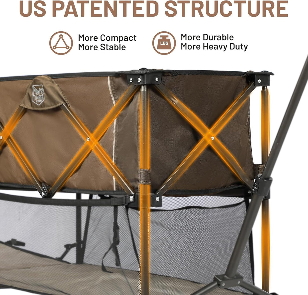 400L Large Capacity Folding Double Decker Cart with Brakes 54 Inch Extra Long Extended Cart