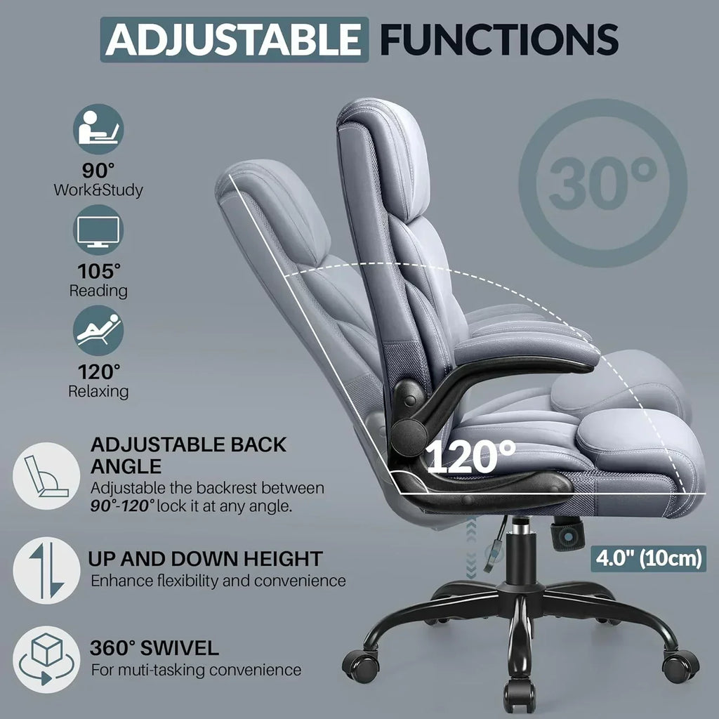 Office Chair Large High-Foot Computer Desk Chair Chair Lumbar Support Rotating Computer Chair