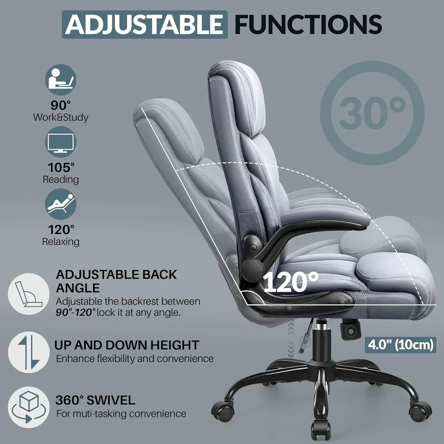 Office Chair Large High-Foot Computer Desk Chair Chair Lumbar Support Rotating Computer Chair