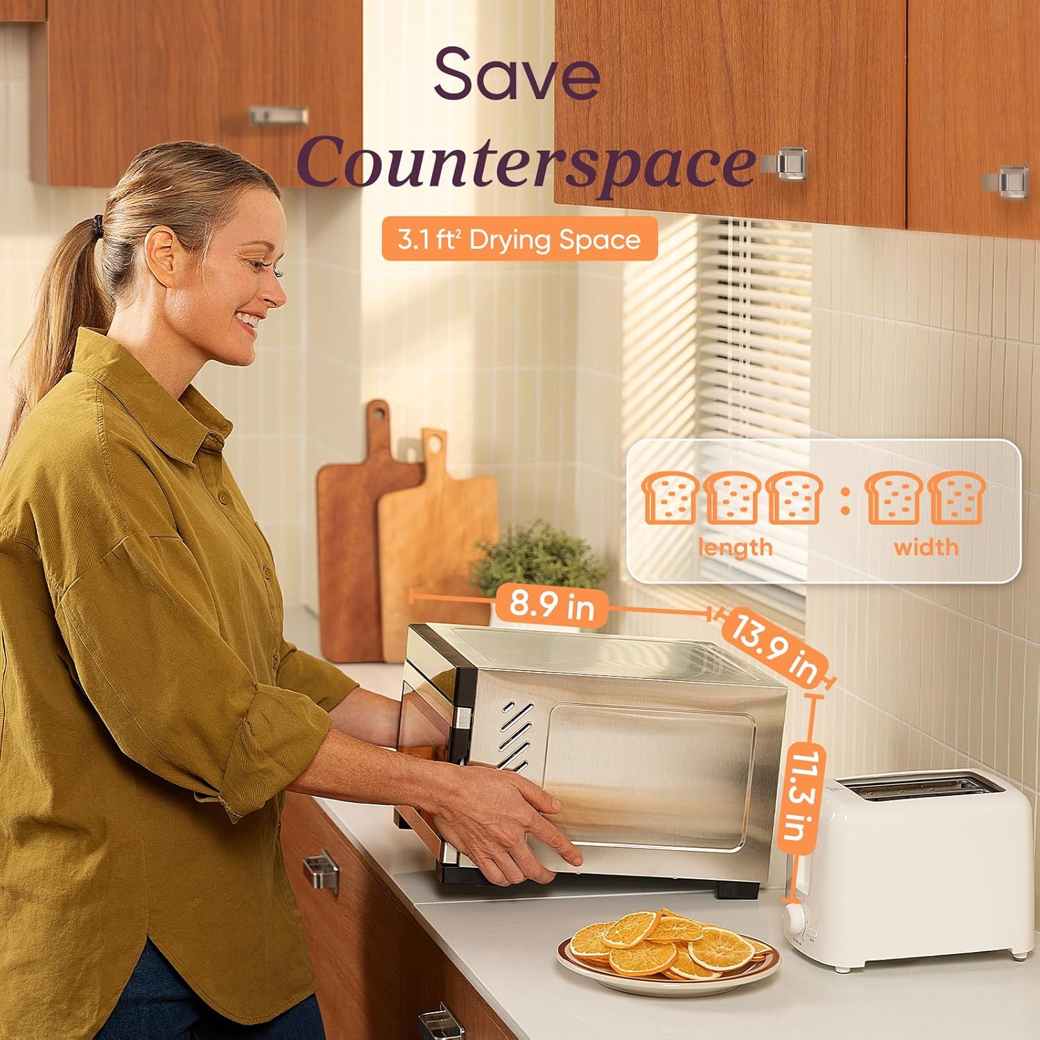 COSORI Food Dehydrator Bigger Than 7 Trays With Large 6.5 Drying Space 600W Power