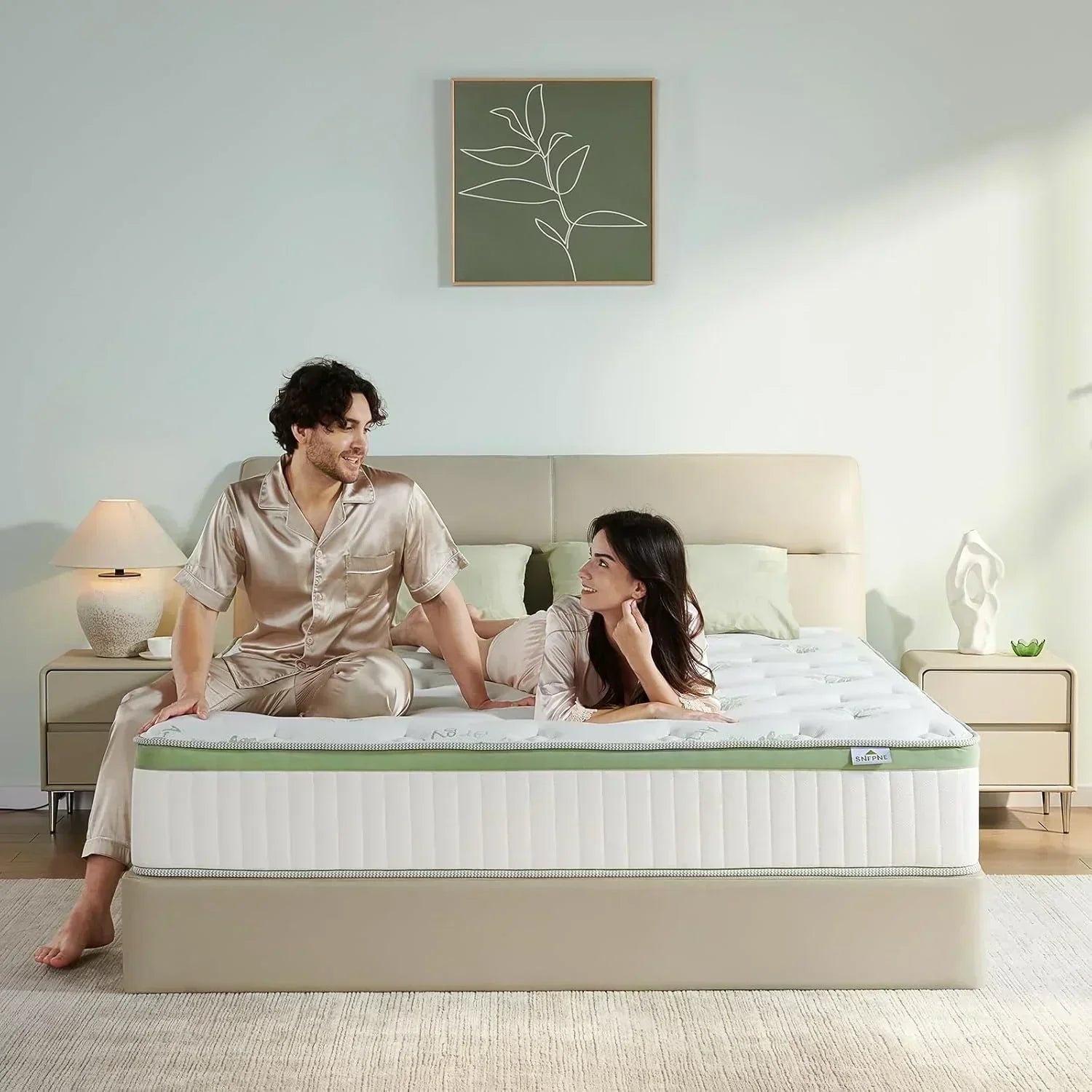 12-inch queen-size mattress medium-firm memory foam hybrid mattress with pocket springs