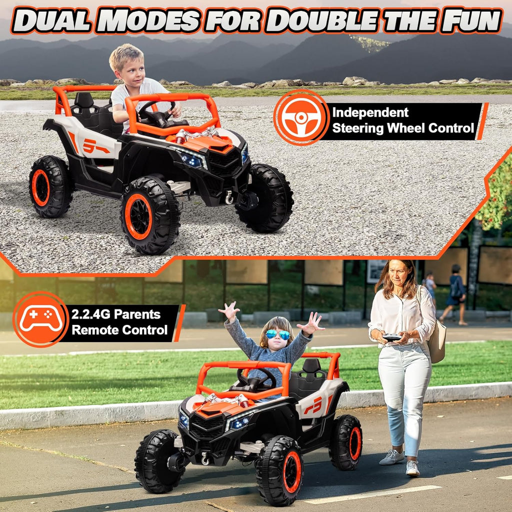 JOYRACER Kids Remote Control Car with 4 x 150W Motors Shock Absorbers Bluetooth MP3 Player