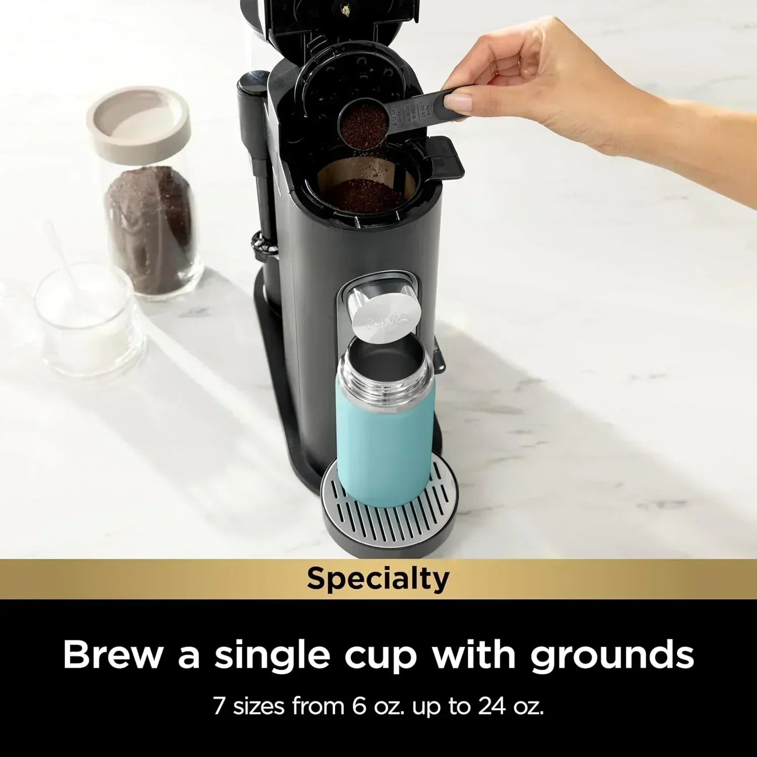 Ninja Single Serve Coffee Maker 56 oz Reservoir Stone