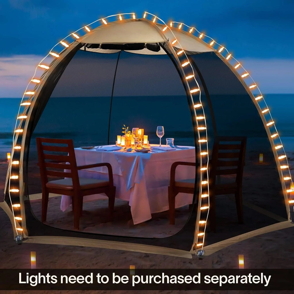 Alvantor Screen House Gazebo, 6-10-15 Person Pop Up Igloo Screened Canopy Tent with Mosquito Netting Sides, Instant UV Resistant Sun Shelter for Garden, Patio, Backyard