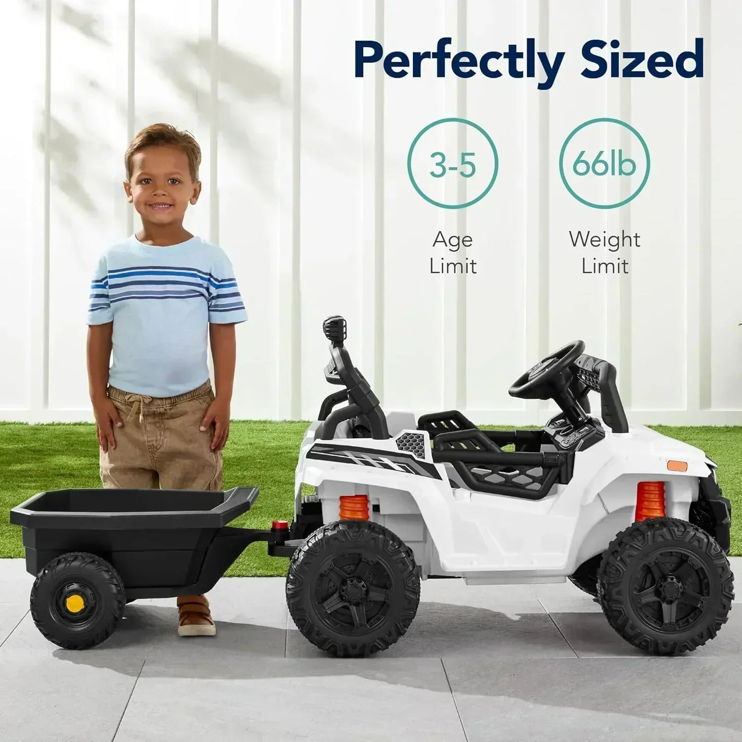Children's black UTV electric children's car