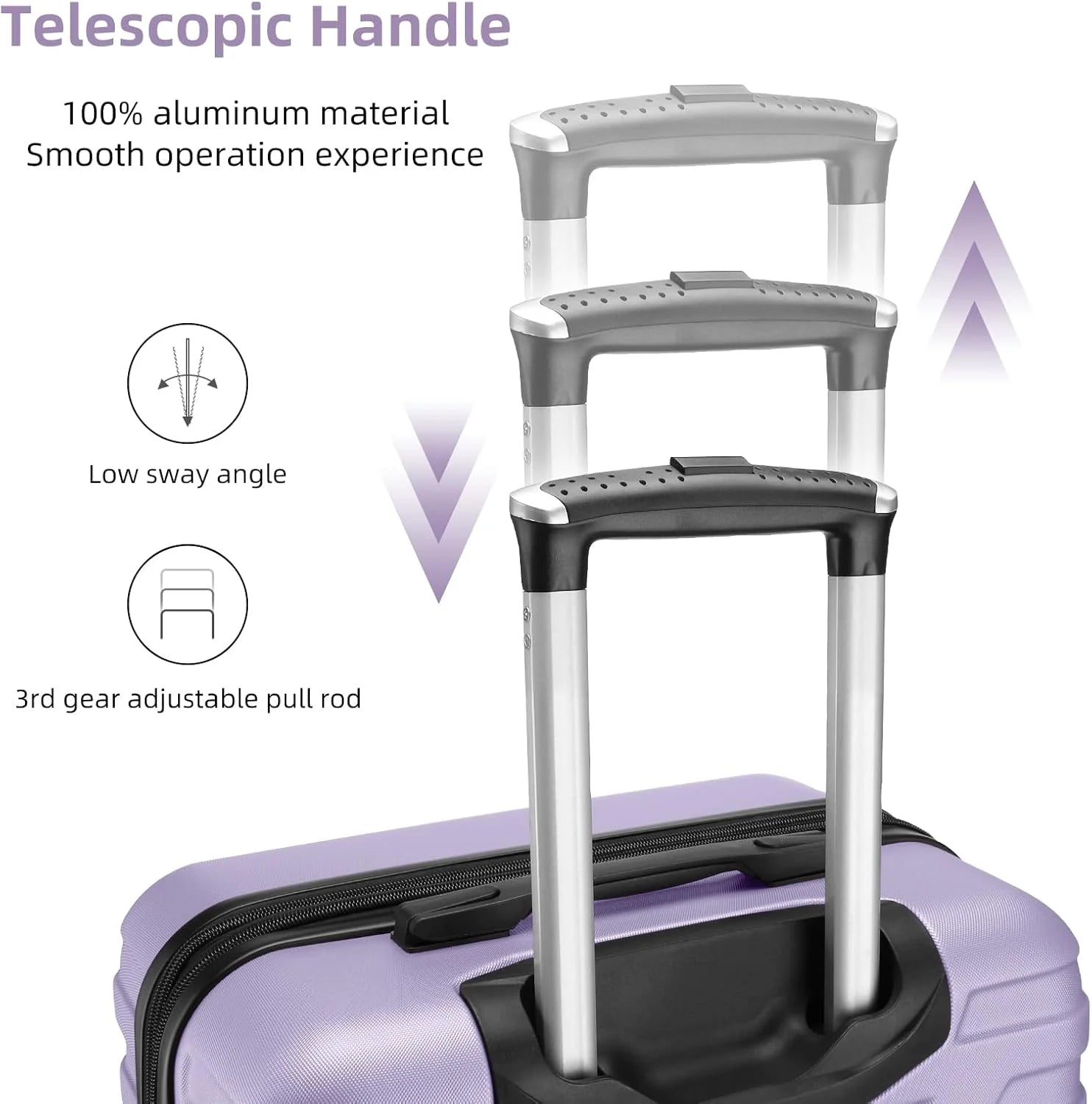 Luggage 6-piece hardshell expandable suitcase lightweight travel carry-on luggage set