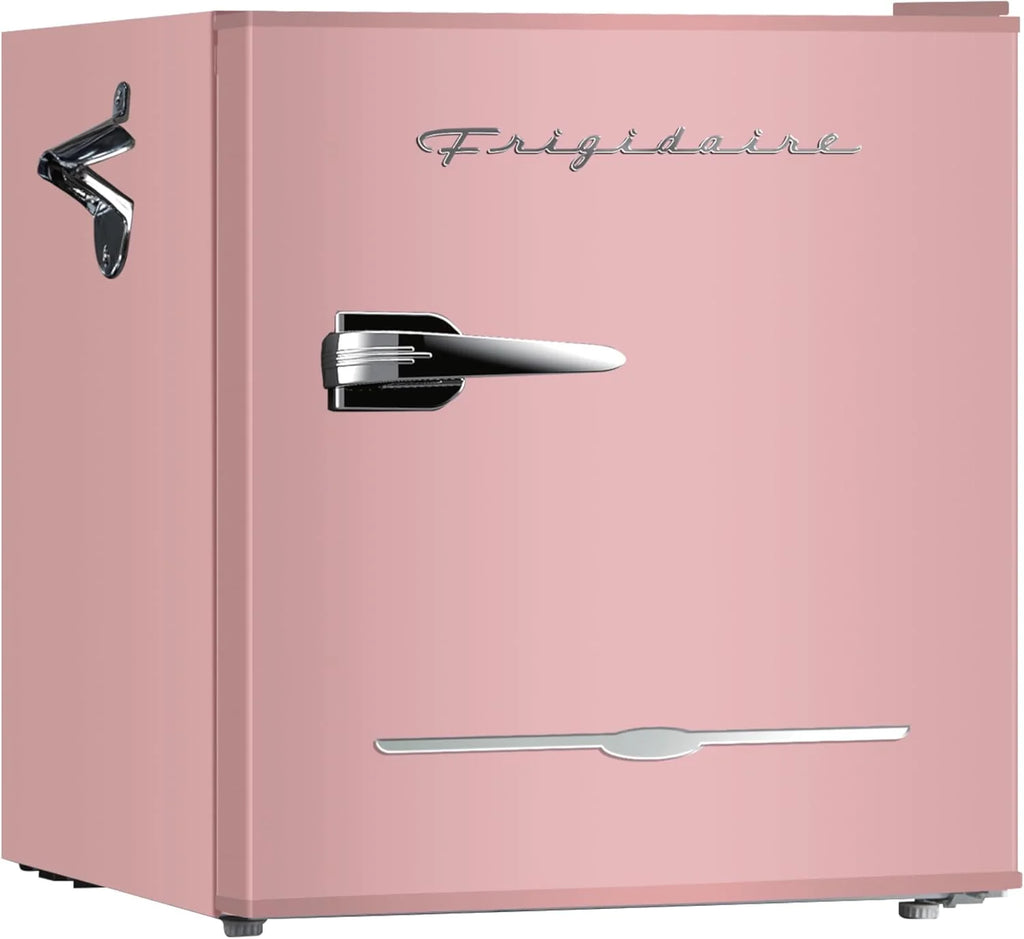 Frigidaire EFR176 Retro Compact Fridge with Chiller Mini Refrigerator with Built-in Bottle Opener for Office, Bedroom, Dorm Room or Cabin, 1.6 cu ft 16 D x 18 W x 18.5 H, Moonlight
