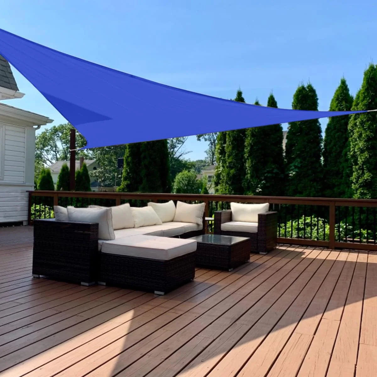 Quictent Sun Shade Sail for Patio, 185GSM Heavy Duty Rectangular Outdoor Sunshades UV Block Outside Canopy Cover for Backyard White and Grey Multi 20x26ft