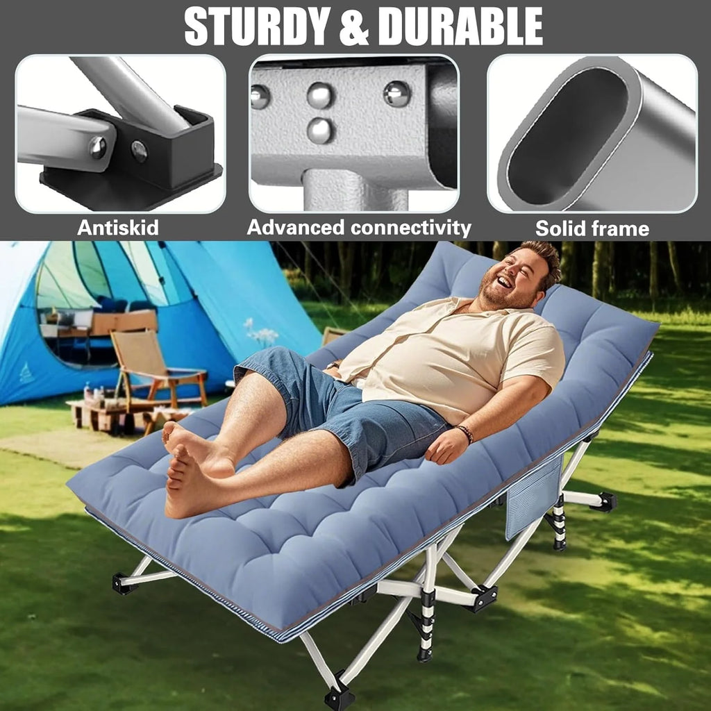 2 Pack Camping Cot with Mattress Comfortable Sleeping Cot Camping Cots for Adults 2 Person Folding Cot Heavy Duty Cots for Sleeping with Carry Bag Outdoor Indoor Home Vacation