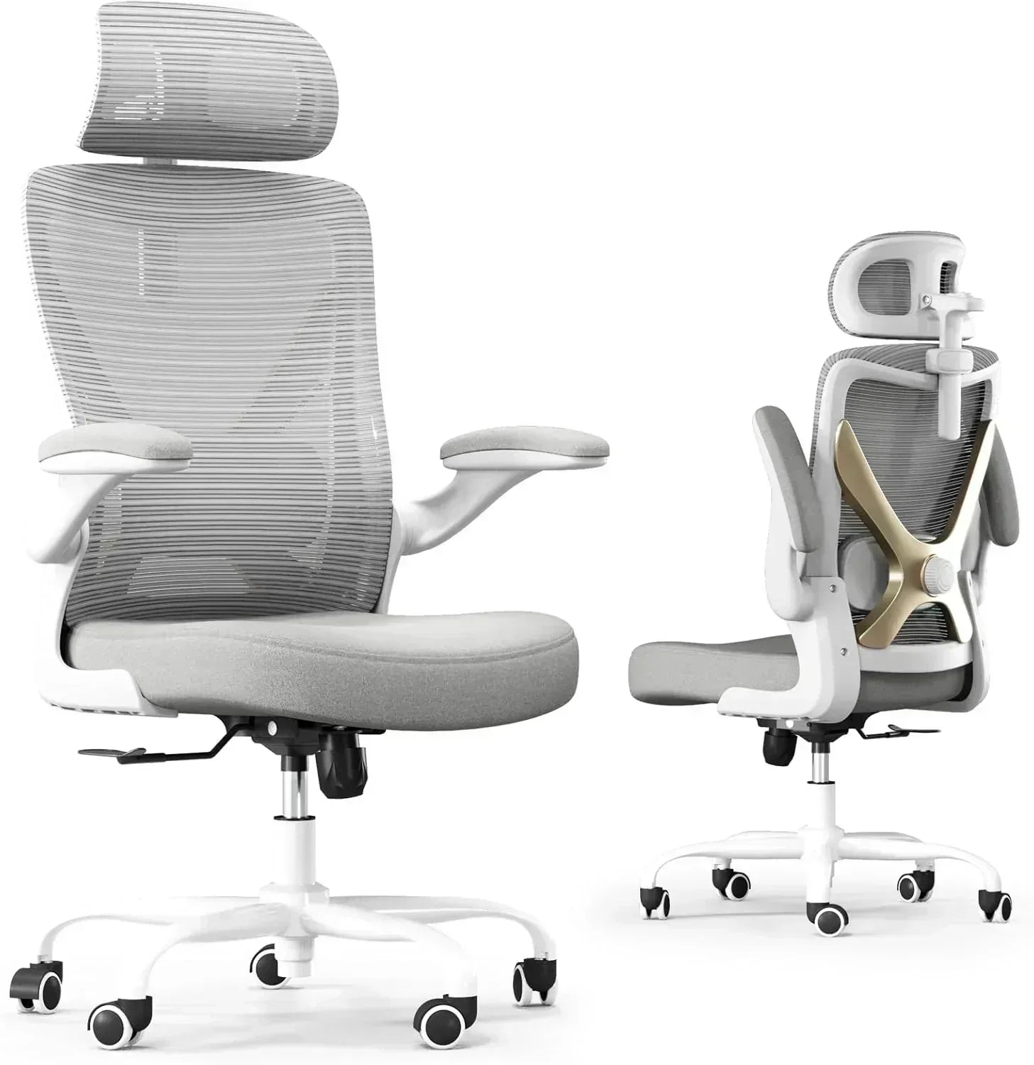 Office computer desk and chair gaming chair with lumbar support and headrest