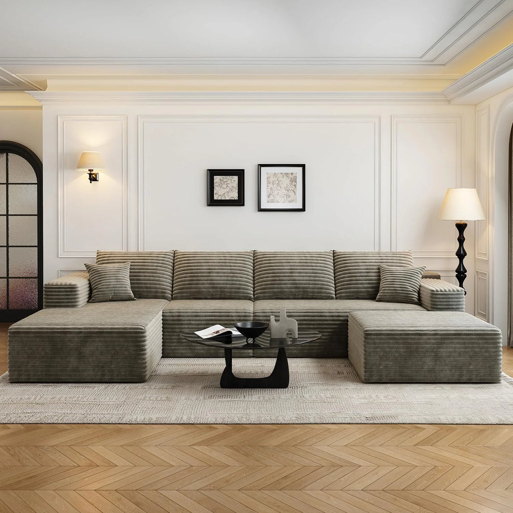 107.5 Cloud Modular Sectional Sofa Couch with L-Shape Chaise,Modern Minimalist Upholstered Couches