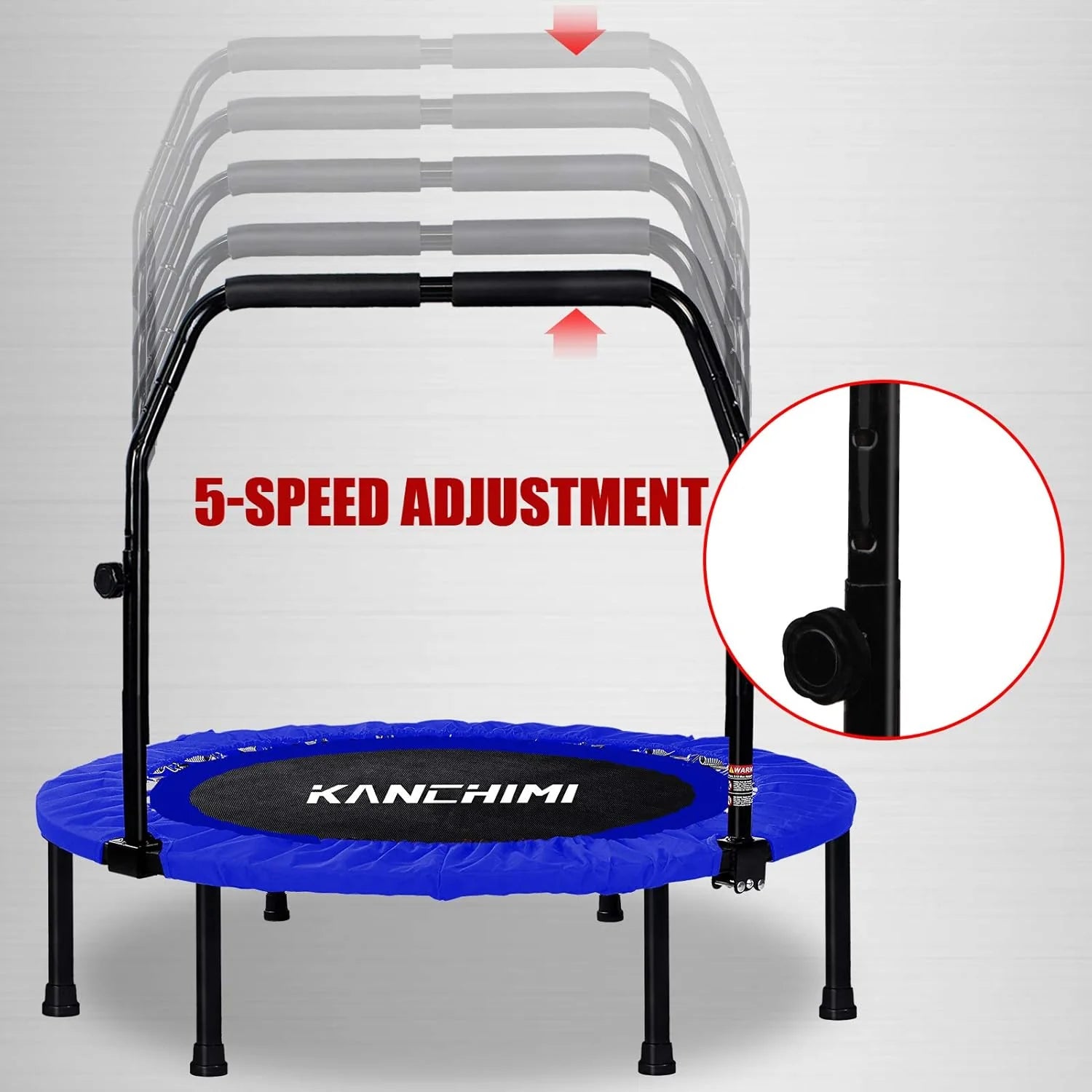 Kanchimi 40 48 Folding Mini Fitness Indoor Exercise Workout Rebounder Trampoline with Handle, Max Load 330lbs