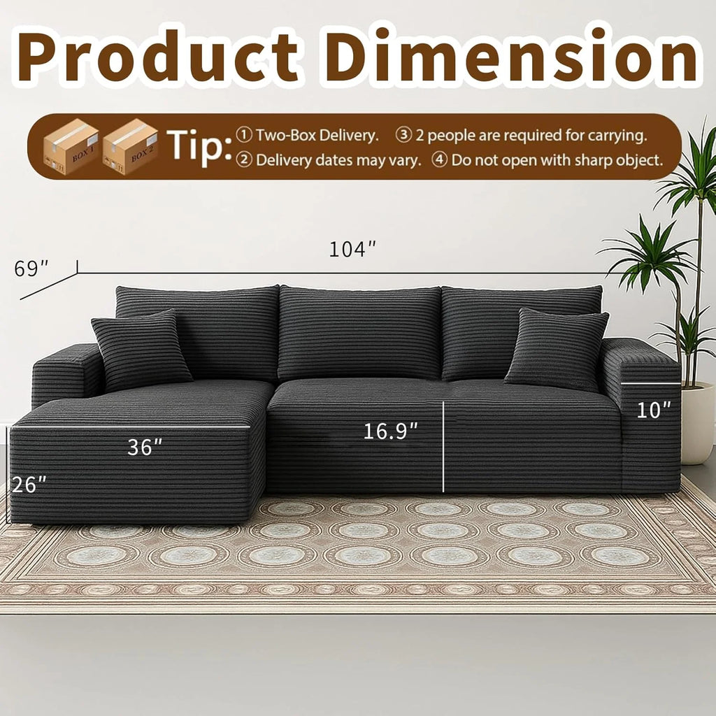 Cloud section sofa and L-shaped recliner modern modular sofa with deep seats