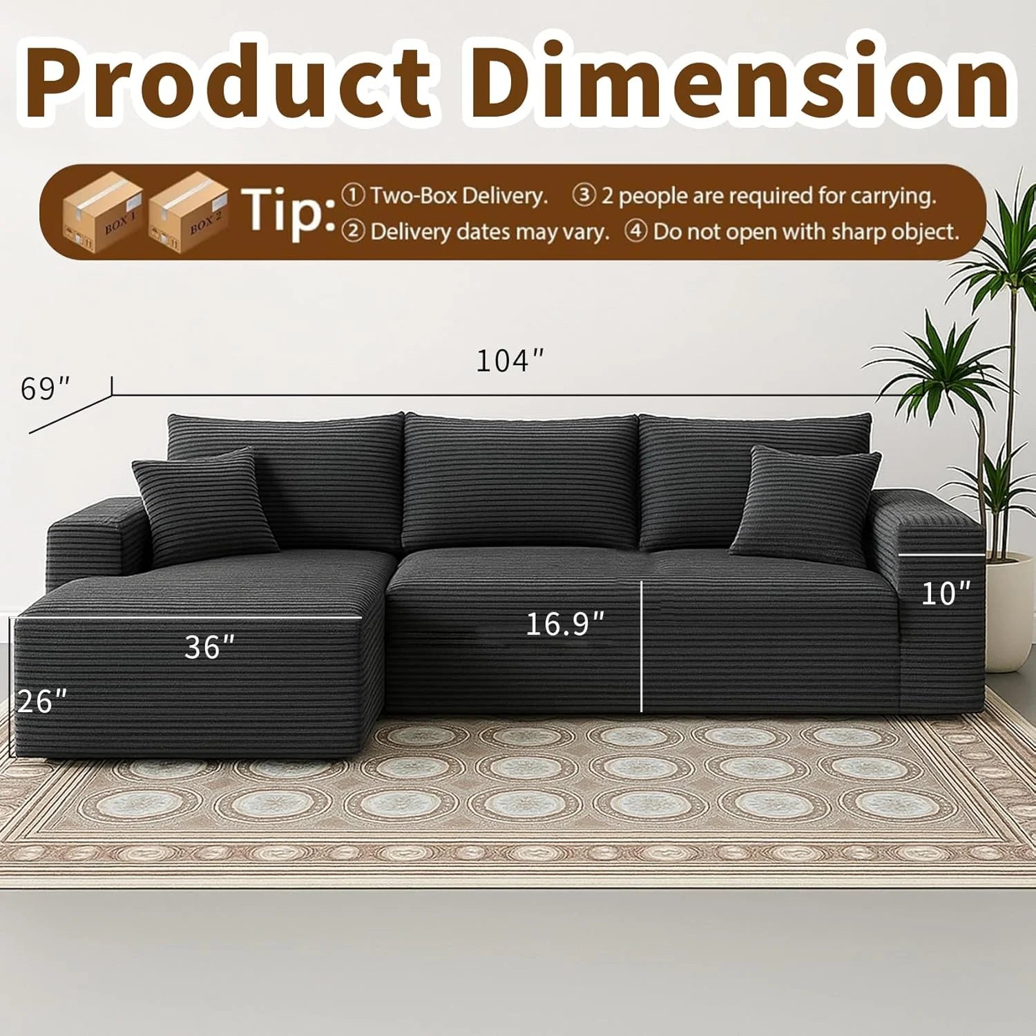 Cloud section sofa and L-shaped recliner modern modular sofa with deep seats
