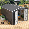 Polar Aurora 8 x 12 FT Outdoor Storage Shed Metal Garden Shed with Updated Frame Structure