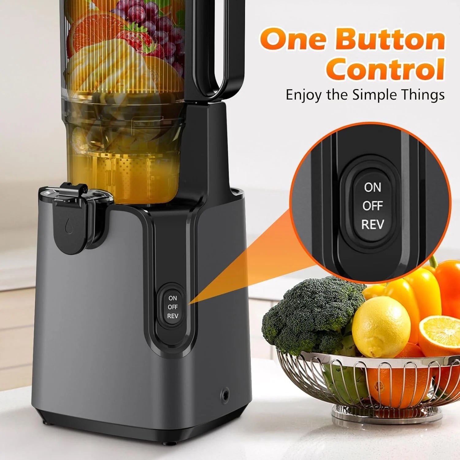 Juicer Machines with 5.8 Large Feed Chute Cold Press Juicer Slow Masticating juicer