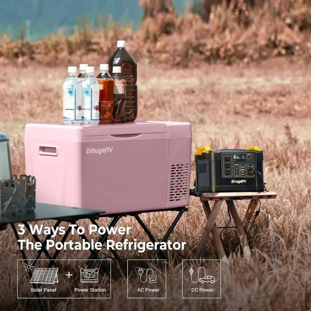 BougeRV 12 Volt Refrigerator 12V Car Fridge 23 Quart Portable Freezer Compressor Cooler