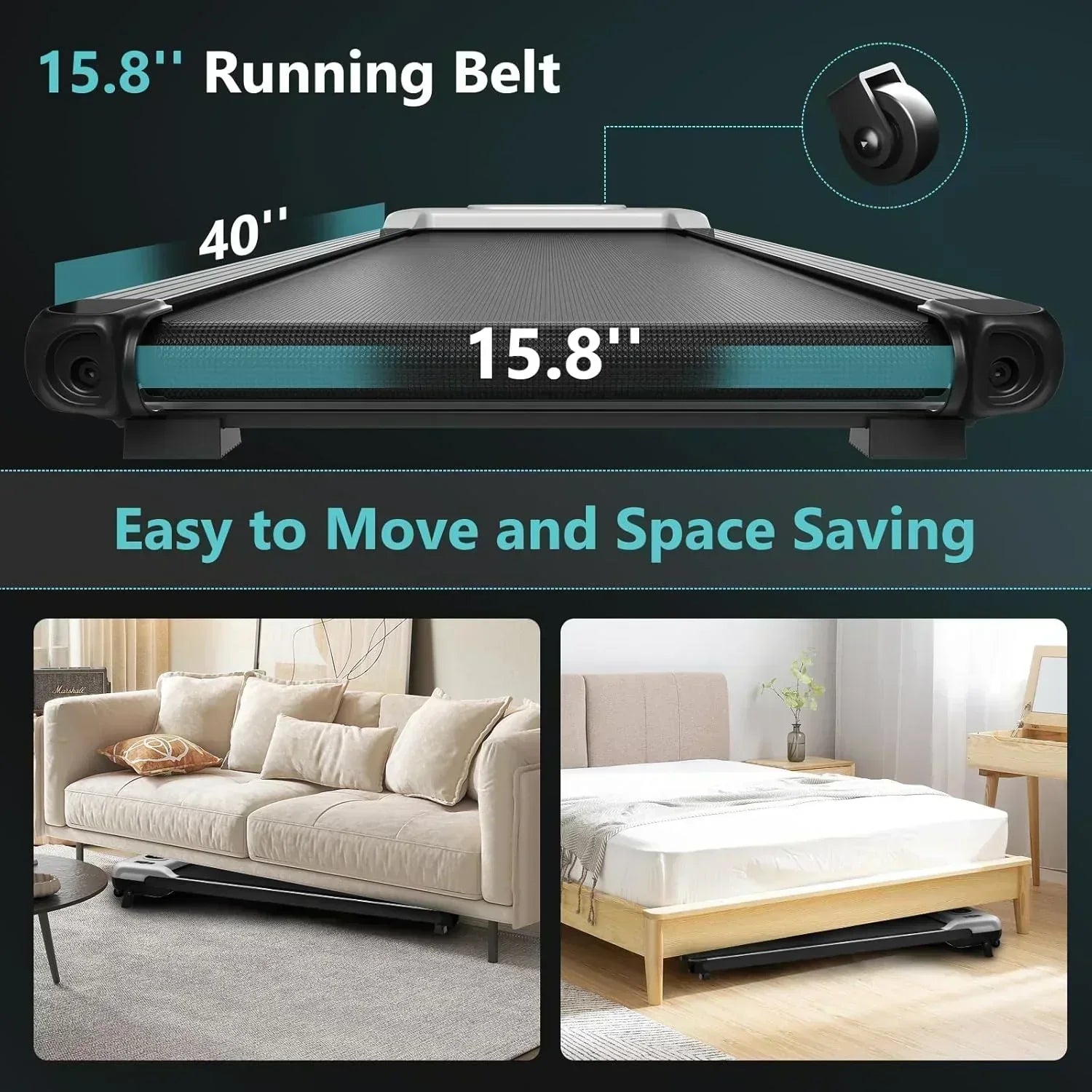 2.5 HP Portable Treadmill with Inclined Walking Pad Panel and Remote 4-in-1 Walking Treadmill