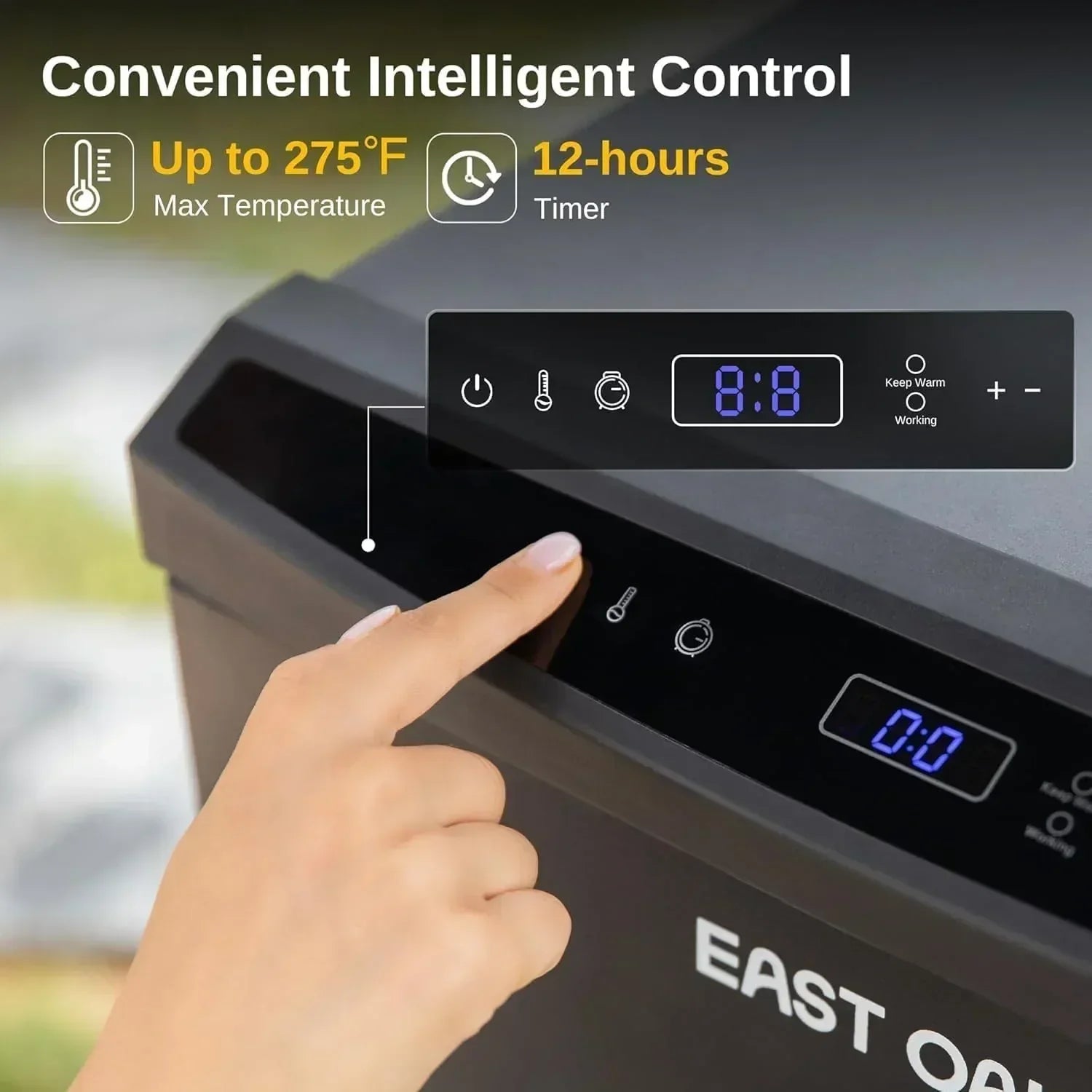 EAST OAK 30 Outdoor Electric Smoker Built-in meat probe smokes up to 6 times longer