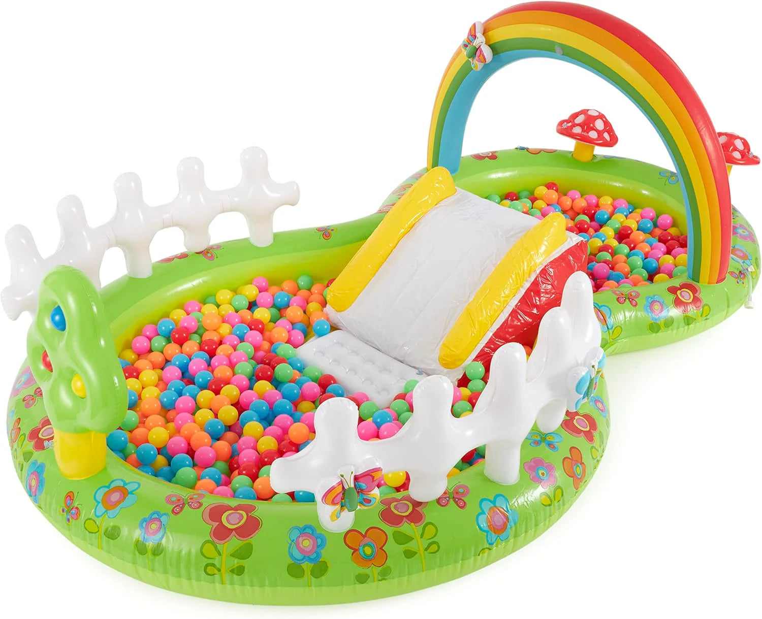 Intex 96 x 78 x 28 Inflatable Jungle Adventure Play Center Spray Kiddie Pool - Backyard Kids Water Slide, Outdoor Blow-Up Splash Pad for Toddlers