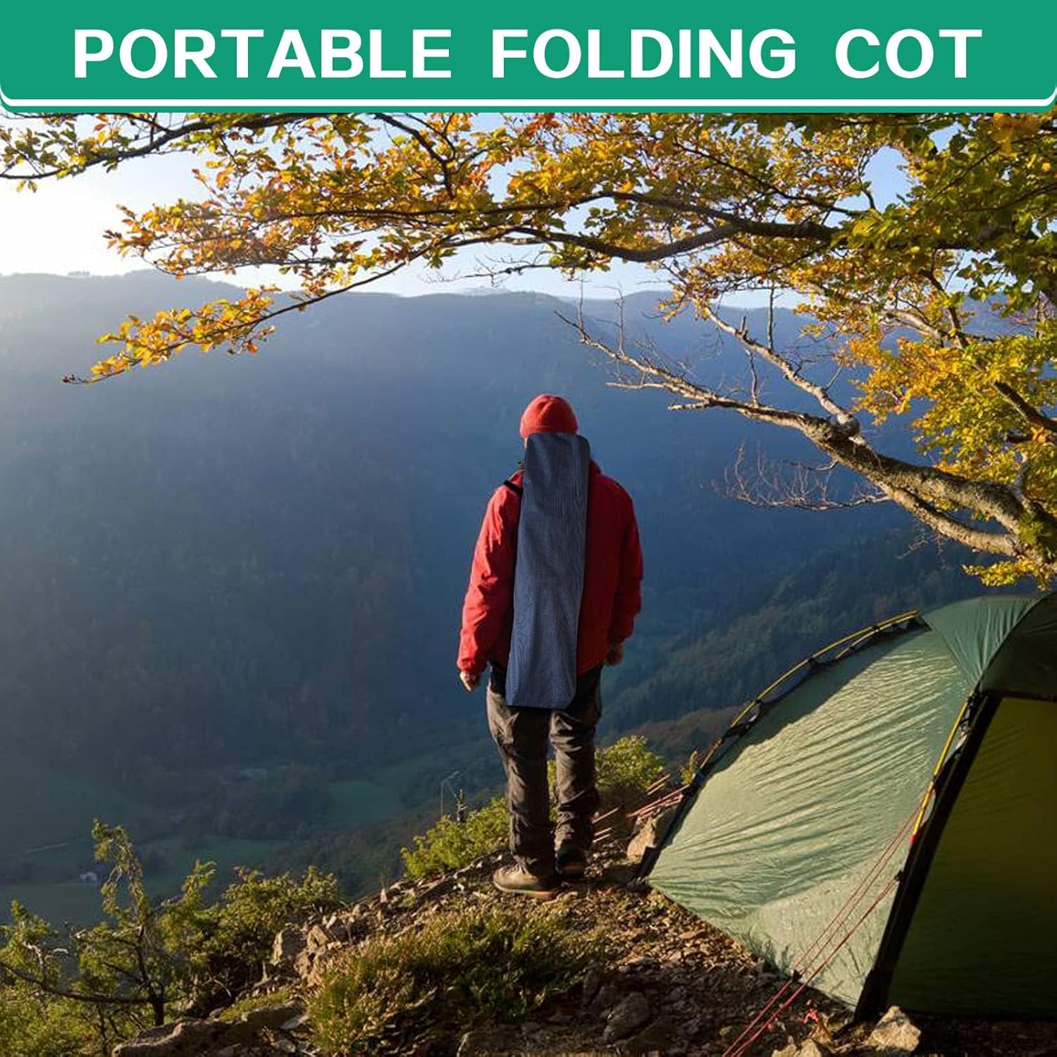 2 Pack Camping Cot with Mattress Comfortable Cot Bed Folding Cot Heavy Duty Cots for Sleeping with Carry Bag for Adults Kids Guest Bed Outdoor Indoor Home
