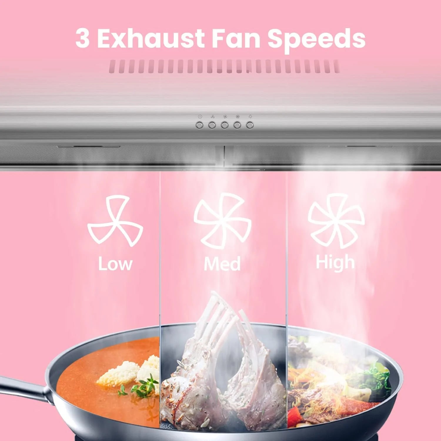 Comfee 30 Under Cabinet Ducted/Ductless Convertible Slim Vent Durable Stainless Steel Kitchen Reusable Filter