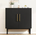 Free Standing Cabinet Black Wood for Living Room Bedroom Dining Room Hallway